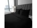 Pościel 220x200 adamaszkowa pure czarny pasek 1 cm adamaszek