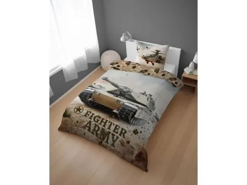 Pościel bawełniana 160x200 wojskowa czołg Abrams helikopter Apache militarny motyw dla chłopca