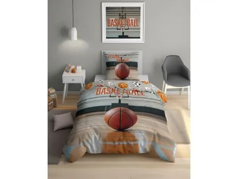 Pościel sportowa 160x200 BASKETBALL – piłka do koszykówki dla chłopca