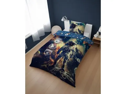 Pościel kosmos 140x200 z astronautą – galaktyka planety mgławice Space Academy młodzieżowa