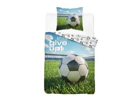 Pościel piłkarska 140x200 piłka nożna sportowa dla chłopca Never Give Up