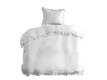 Pościel bawełniana z falbankami 140x200 bawełna enzymatyczna Zapięcie na guziki
