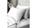 Pościel z makosatyny 220x200 biała z ozdobną lamówką – luksusowa satyna bawełniana premium