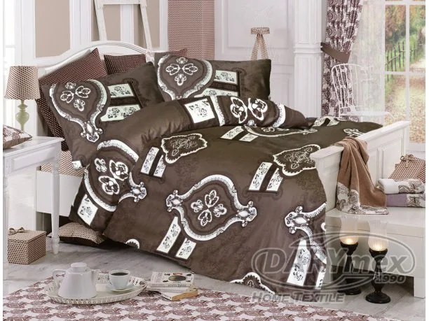Komplet pościeli satynowej 200x220 Noble Brown