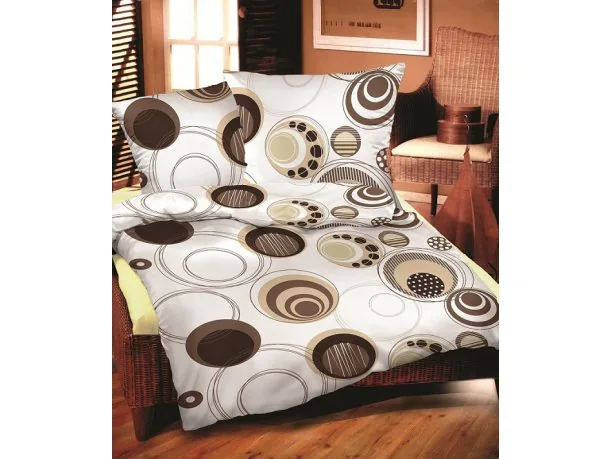 Pościel z bawełny Współczesna Brązowa 140x200 Bielbaw