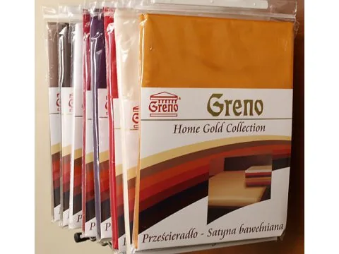 Prześcieradło satynowe 160x210 Pomarańczowe Greno bez gumki