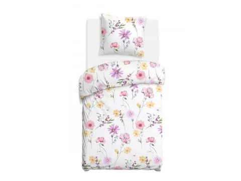 Pościel satynowa 140x200 stokrotki prowansalski wzór SlodkieSny