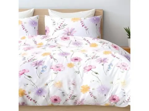 Pościel 180x200 stokrotki – satyna bawełniana, prowansalski styl