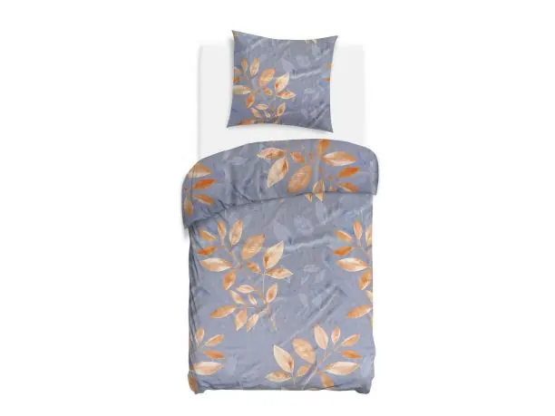 Pościel Bawełniana 140x200 Błękitne Liście Eukaliptusowe