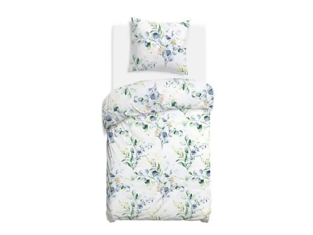 Pościel Bawełniana Eukaliptus Liście 140x200 – Sypialnia Skandynawska