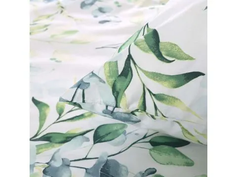 Pościel Bawełniana Eukaliptus Liście 140x200 – Sypialnia Skandynawska