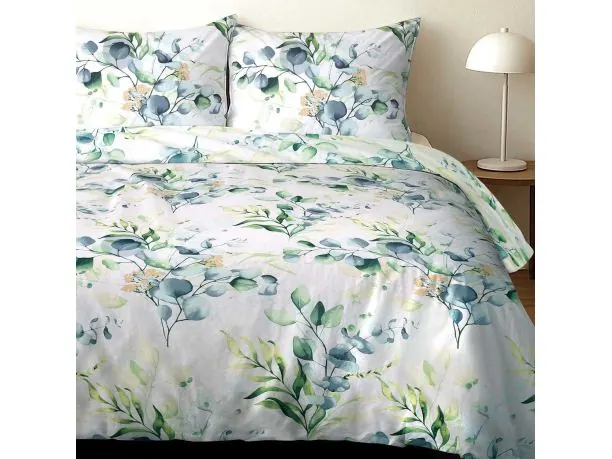 Pościel Bawełniana Eukaliptus Liście 180x200 – Sypialnia Skandynawska