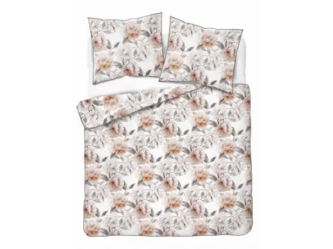 Pościel z Perkalu 220x200 – Bawełna, Pastelowy Ogród z Lamówką + Torba