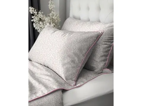 Pościel Perkalowa 220x200 Różowe Gałązki 100% Bawełna Perkal z Lamówką