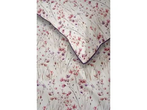 Pościel Perkalowa 220x200 Romantyczna Łąka – Lamówką i Torbą