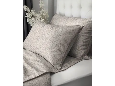 Pościel z perkalu 220x200 – prowansalska łączka, lamówka + torba