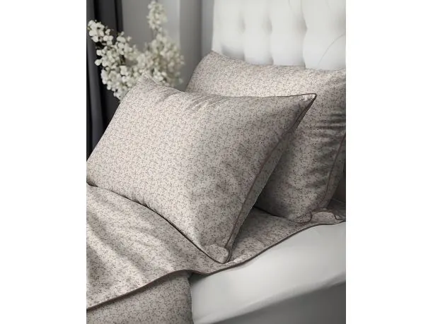 Pościel 220x200 Perkal – Wzór Prowansalska Łączka Lamówka + Torba