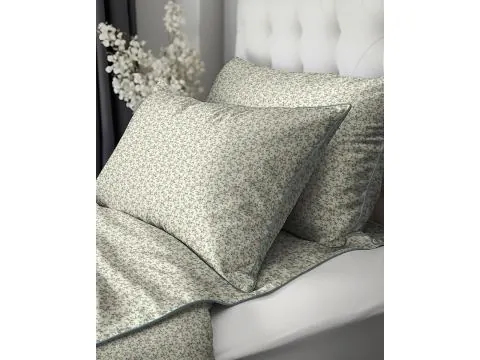 Pościel Perkalowa 220x200 Lame Percale – Niebieska Łączka Lamówka