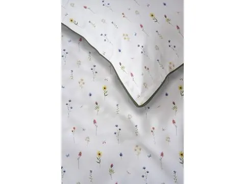 Pościel 220x200 Perkal – Letnia Łąka na Białym Tle + Torba