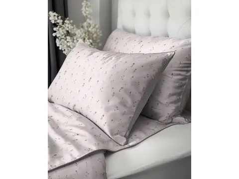 Pościel z Perkalu 160x200 Lame Percale – Różowa Drobna Łączka, Torba