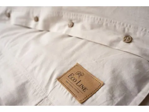 Pościel Bawełniana 140x200 Beżowa – z Guzikami, Nie Wymaga Prasowania