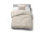 Pościel Bawełniana 140x200 Beżowa – z Guzikami, Nie Wymaga Prasowania