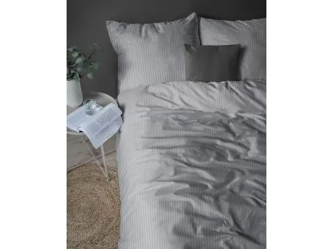 Pościel Adamaszek 180x200 Pure Szara Pasek 1 cm ciemnoszary