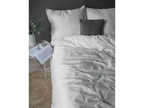 Pościel Adamaszek 180x200 Pure Srebrny Pasek 1 cm Jasnoszary