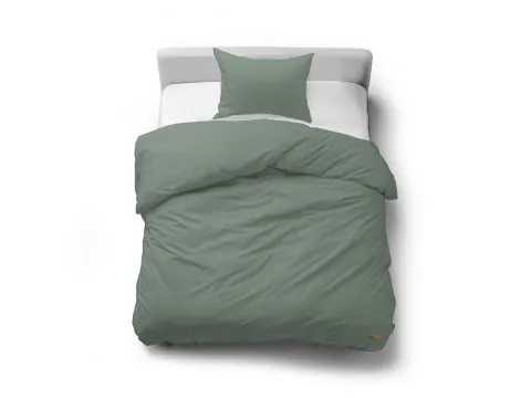 Pościel z Bawełny 140x200 z Ozdobnymi Guzikami Bez Prasowania Miętowa
