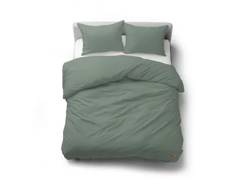 Pościel z Bawełny 220x200 z Ozdobnymi Guzikami - Bez Prasowania Miętowa