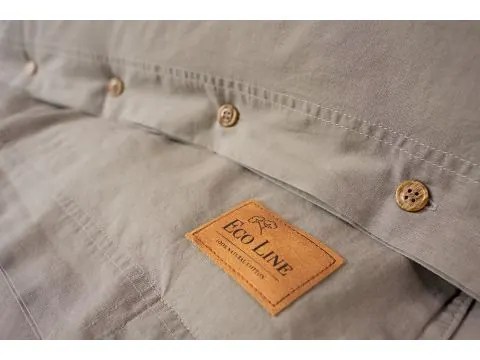 Pościel z Bawełny 220x200 z Ozdobnymi Guzikami - Bez Prasowania Taupe