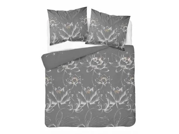 Pościel Bawełniana 160x200 Grafitowy Lotos – 100% Bawełna