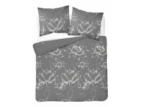 Pościel z Bawełny 180x200 Grafitowy Lotos – 100% Bawełna na Zamek