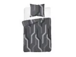 Pościel bawełniana 140x200 szara geometryczna – 100% bawełna, na zamek