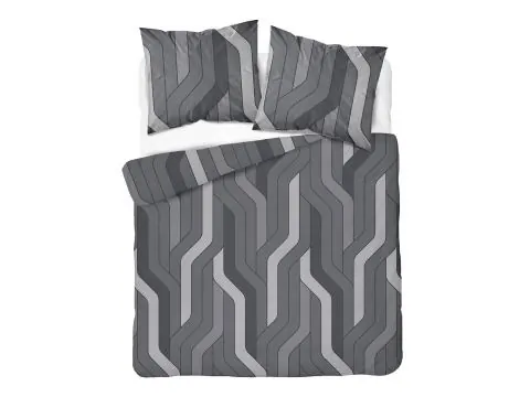 Pościel bawełniana 160x200 szara geometryczna – 100% bawełna, na zamek