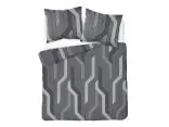 Pościel bawełniana 160x200 szara geometryczna – 100% bawełna, na zamek