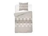 Pościel bawełniana 140x200 beżowa plecionka taupe – 100% bawełna