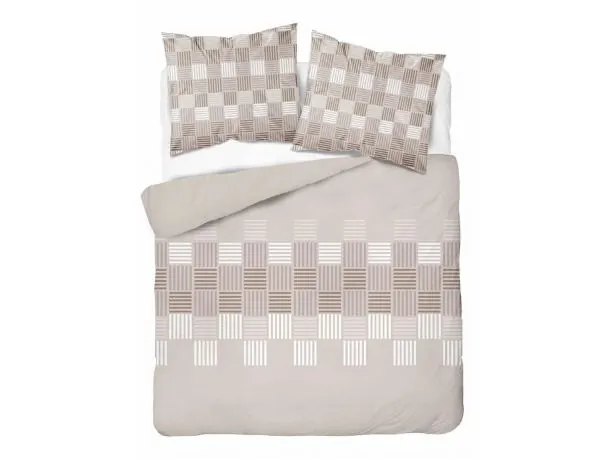 Pościel bawełniana 180x200 beżowa plecionka taupe – 100% bawełna