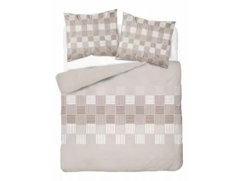Pościel bawełniana 220x200 beżowa plecionka taupe – 100% bawełna