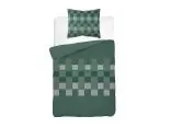 Pościel bawełniana 140x200 zielona szachownica – 100% bawełna