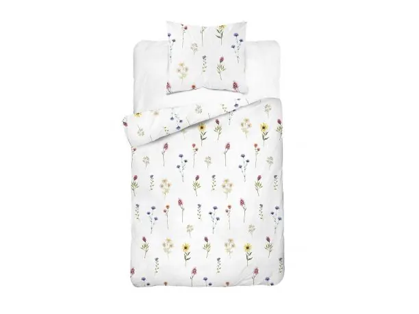 Pościel bawełniana 140x200 kwiatowa łąka – 100% bawełna