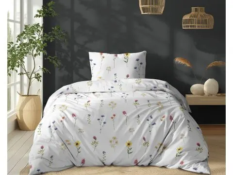 Pościel bawełniana 140x200 kwiatowa łąka – 100% bawełna