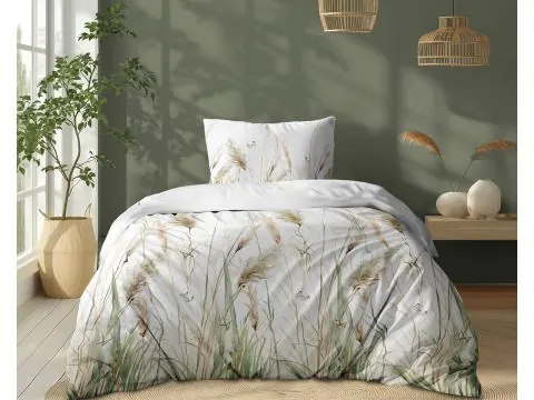 Pościel bawełniana 140x200 trawy pampasowe – 100% bawełna