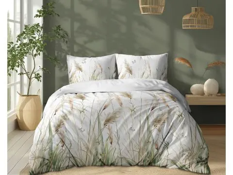Pościel bawełniana 180x200 trawy pampasowe – 100% bawełna