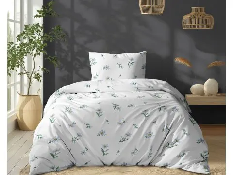 Pościel bawełniana 140x200 – błękitna łączka i cykoria 100% bawełna