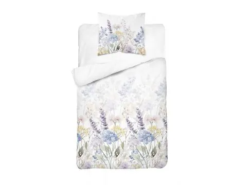 Pościel bawełniana 140x200 – malowniczy ogród z lawendą i hortensjami