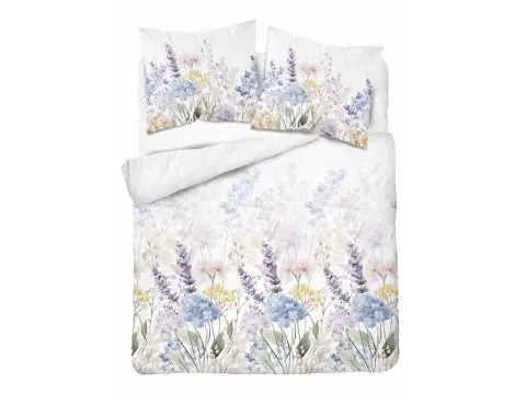 Pościel bawełniana 220x200 – malowniczy ogród z lawendą i hortensjami