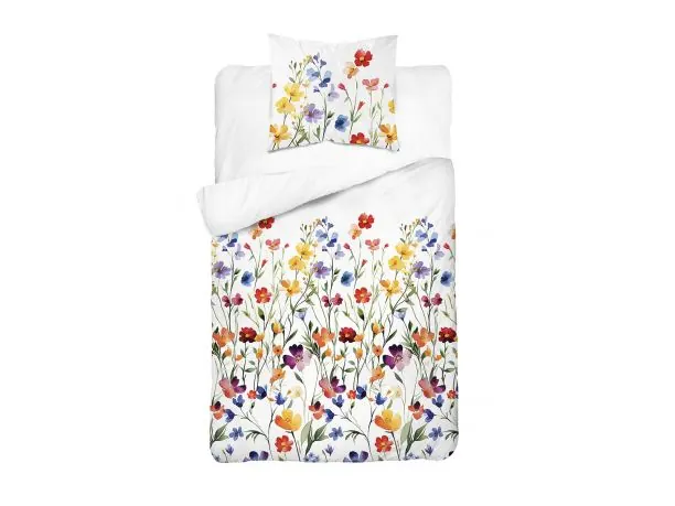Pościel bawełniana 140x200 – kolorowa łąka i polne kwiaty