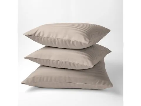 Poszewka adamaszkowa 40x40 Taupe – Bawełna Adamaszek Pasy