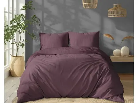 Pościel adamaszkowa 180x200 – Róż Antyczny Bawełna Premium, Pasek 1 cm